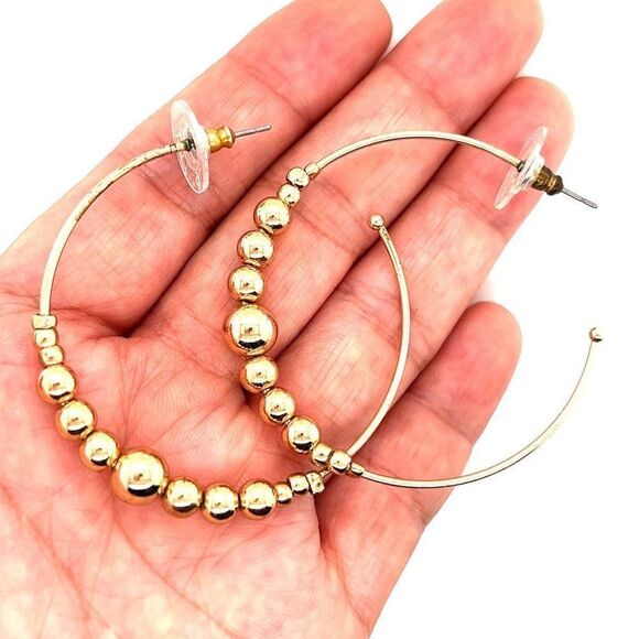 Beaded Hoops  - Picture 2 of 4